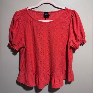 W5 Women's Coral Short Sleeve Top Large